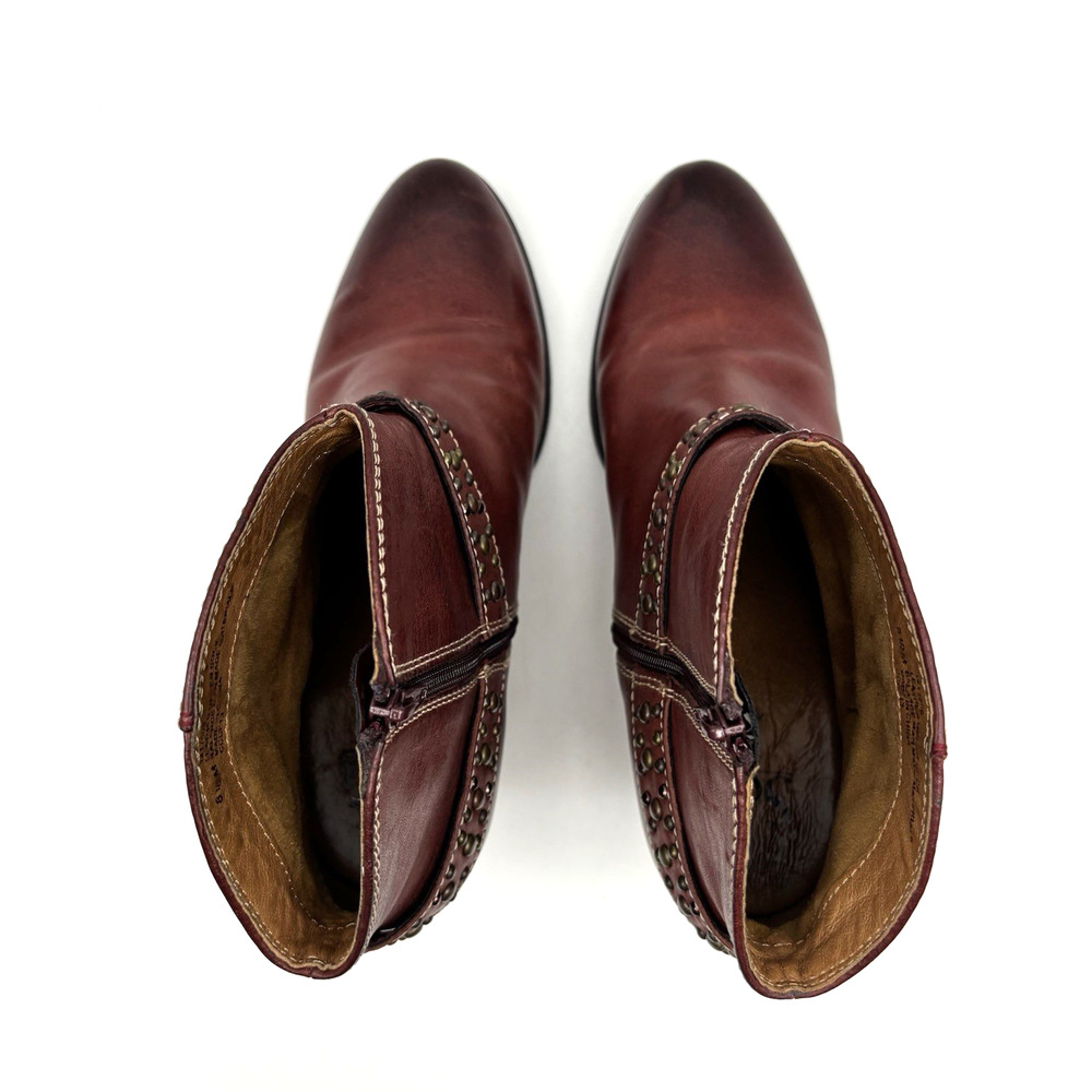 Sofft Brown Studded Leather Ankle Boots - Picture 8 of 16